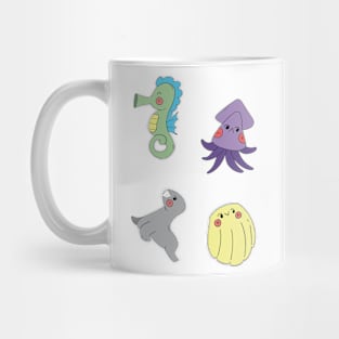 Fish and Sea Life, Funny Kawaii Fish and Sea Life Mug